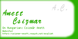 anett csizmar business card
